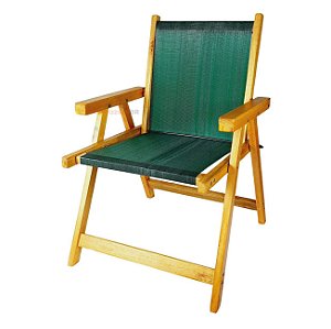 Cadeira De Madeira Dobrável Para Lazer Jardim Praia Piscina Camping Verde - AMZ - Verde