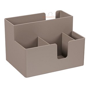 Porta Guardanapo Mesa Papel Sachê Café Açúcar Adoçante Mexedor Lanche - 10503 Coza - Cinza