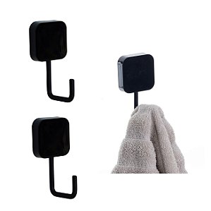 Kit 3 Gancho Multiuso Cabide Suporte Porta Toalha Parede Preto - Metaltru