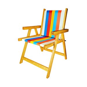 Cadeira De Madeira Dobrável Para Lazer Jardim Praia Piscina Camping Arco-íris - AMZ - Arco Íris
