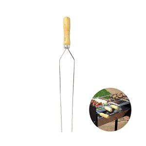 Espeto Duplo Para Carne De Churrasco 65 Cm