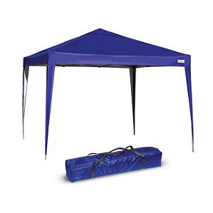 Tenda Gazebo Articulado Sanfonado 3x3m Alumínio Poliéster Praia Piscina Camping Azul - 4000 Tobee - Azul