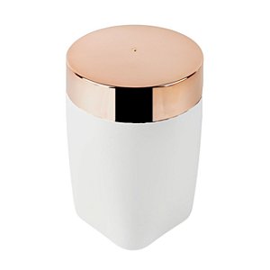 Suporte Porta Cotonete Algodão Organizador Pia Banheiro Branco Rose Gold - 2703BCR Future