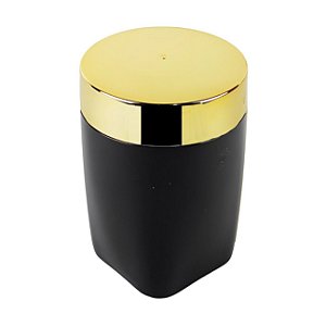 Suporte Porta Cotonete Algodão Organizador Pia Banheiro Branco Preto Dourado - 2703PTD Future