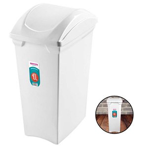 Lixeira 40 Litros Com Tampa Basculante Cesto Lixo Cozinha Banheiro Escritório - SR64/1 Sanremo - Branco