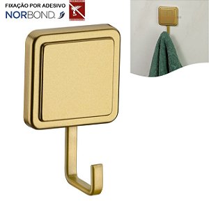 Cabide Gancho Multiuso Adesivo Para Toalha Objetos Utensílios Banheiro Dourado - 185DO Future - Dourado
