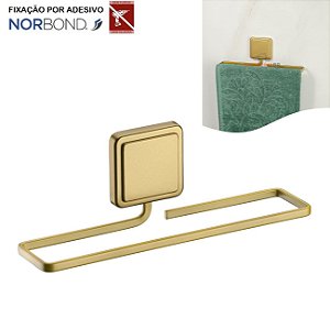 Suporte Porta Toalha Toalheiro 25cm Adesivo Parede Banheiro Dourado - 183DO Future - Dourado