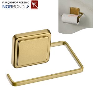 Suporte Porta Papel Higiênico Adesivo Parede Banheiro Dourado - 182DO Future - Dourado