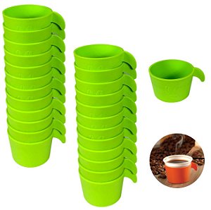 Conjunto Copete 24 Porta Copos Descartável Cantinho Do Café Em Plástico Verde - AMZ