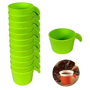 Conjunto Copete 12 Porta Copos Descartável Cantinho Do Café Em Plástico Verde - AMZ