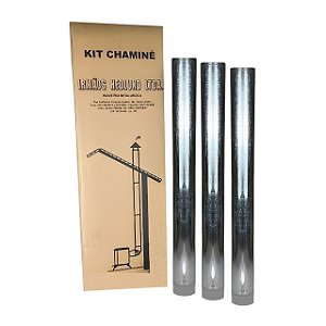Kit 3 Canos 115mm Para Chaminé Fogão a Lenha Lareira Em Aço Galvanizado - N°2 AMZ