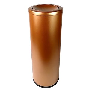 Lixeira 16 Litros Inox Rose Gold Fosco Com Tampa Basculante Cesto De Lixo Cozinha Escritório - 20016/B CP