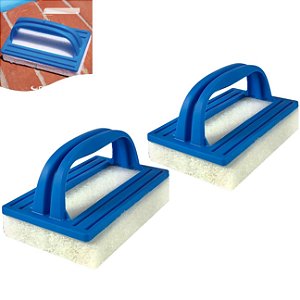 Kit 2 Esponja Limpa Borda De Piscina Com Cabo Pegador Passe Limp - Netuno