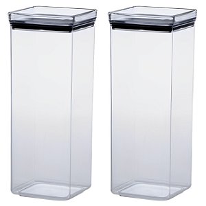 Kit 2 Pote Tampa Hermético 2,2L Porta Alimentos Mantimentos Armário Cozinha - Paramount