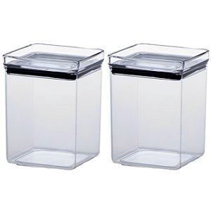 Kit 2 Pote Hermético 1L Porta Alimentos Mantimentos Armário Cozinha - Paramount