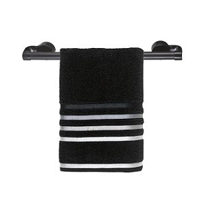 Porta Toalha de Banho 52cm com Ventosa Não Fure Preto - 8470 Arthi