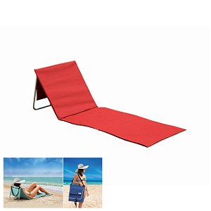 Tapete de Praia Espreguiçadeira Dobrável 160x55cm Vermelha - Tobee