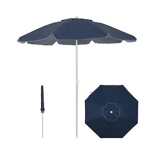 Guarda Sol Bagum Top 2,0m Alumínio Articulado Azul Marinho - 10718 Belfix
