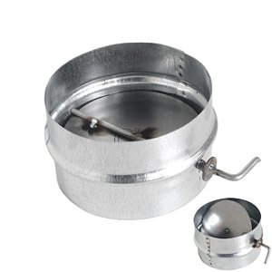 Anel Com Borboleta Registro Para Chaminé Regulador Fumaça Fogão A Lenha Galvanizado 110mm - 4884 Hedlund
