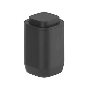 Suporte Porta Cotonete Algodão Com Tampa Banheiro Preto - Aura PAA400PTF Ou