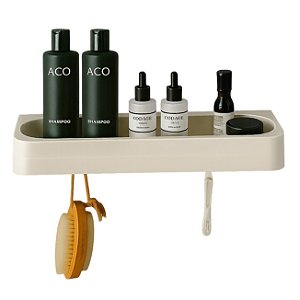 Porta Shampoo Prateleira De Parede Com Adesivo Bege - Eleve PHE100BGF Ou
