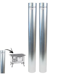 Kit 2 Canos Para Chaminé Fogão a Lenha Galvanizado 1m 120mm - 104 Hedlund