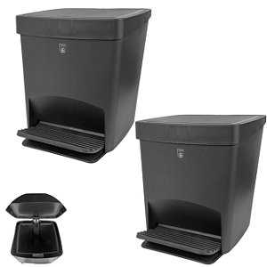 Lixeira 15 Litros Grande Com Tampa Pedal Plástica Cozinha Preto - Gambrage 403170 Crippa