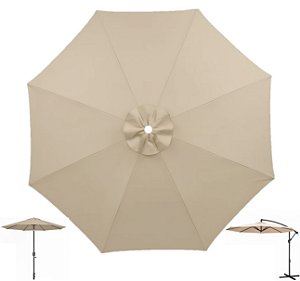 Cobertura Para Ombrelone 3 Metros de 8 Hastes Capa Reposição Tecido BEGE - AMZ