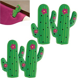 Kit 4 Prendedores De Toalha Cactus Verde Clip Para Cadeira De Praia - 3103 Tobee
