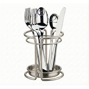 Suporte Escorredor Porta Talheres Utensílios Pia Bancada Cozinha Níquel - 1195NI Future