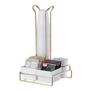 Organizador Porta Copo 50/80ml Sache Mexedor Cozinha Café Dourado  Future - 3180DD