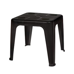 Mesa Plástica Pequena de Apoio Com Porta Copos Preta - 15151352 Mor