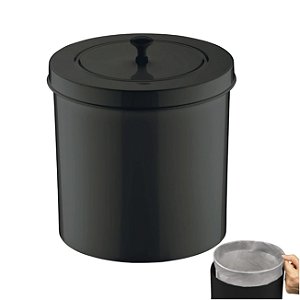 Lixeira 5 Litros Tampa Cesto De Lixo Para Banheiro Pia Cozinha Preto - 551 Future