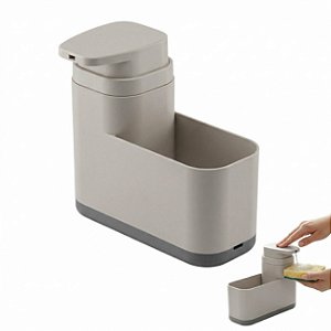 Dispenser Porta Esponja Sabonete Líquido Detergente 550ml Bege - DT600BGF Ou