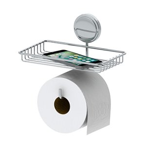 Suporte Porta Papel HIgiênico Objetos Cromado Adesivo Parede - 148 Future