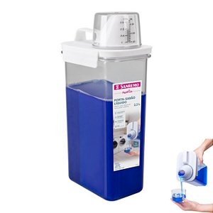 Porta Sabão Líquido 2,3L Amaciante Dispenser Plástico Com Dosador - SR257 Sanremo
