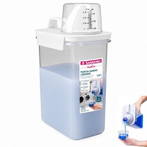 Porta Sabão Líquido 1,8L Amaciante Dispenser Plástico Com Dosador - SR256 Sanremo