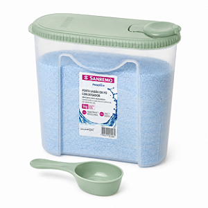 Porta Sabão em Pó 1kg Com Dosador Plástico Verde - 267/1 Sanremo
