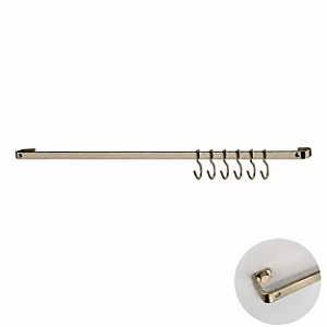 Barra Piatina 80cm Com 6 Ganchos de Parede Cozinha Dourado - 2413DD Future