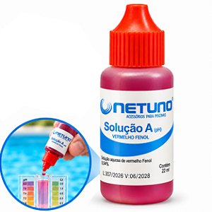 Solução A Vermelho Fenol 22ml Para Teste de pH da Água Piscinas - 323 Netuno