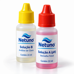 Kit Solução A + B Para Teste de pH e Cloro 22ml da Água Piscinas - Netuno