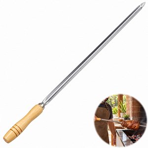 Espeto Inox Reforçado Para Cupim Churrasqueira Cabo Madeira 85cm - 3 Matrinox