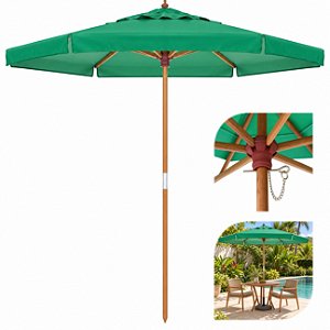 Ombrelone Central de Madeira 2 Metros Itapema Bagum Verde - 201603 Belfix