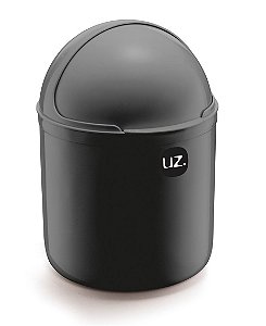 Lixeira Plástica 4 Litros Cesto De Lixo Tampa Capacete Cozinha Pia - UZ350 Uz - Preto