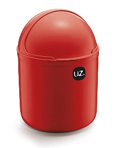 Lixeira Plástica 4 Litros Cesto De Lixo Tampa Capacete Cozinha Pia - UZ350 Uz - Vermelho