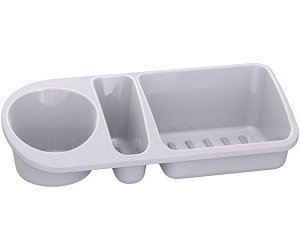 Organizador De Pia Suporte Porta Detergente Esponja Sabão Cozinha Plus - UZ322 Uz - Branco