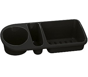 Organizador De Pia Suporte Porta Detergente Esponja Sabão Cozinha Plus - UZ322 Uz - Preto