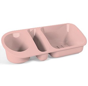 Organizador De Pia Suporte Porta Detergente Esponja Sabão Cozinha Plus - UZ322 Uz - Rosa