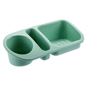 Organizador De Pia Suporte Porta Detergente Esponja Sabão Cozinha Plus - UZ322 Uz - Verde Menta