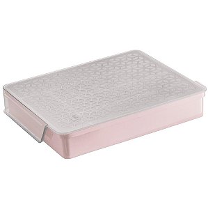 Organizador Gaveta Porta Talheres Utensílios Tampa Extensível Cozinha - UZ365 Uz - Rosa